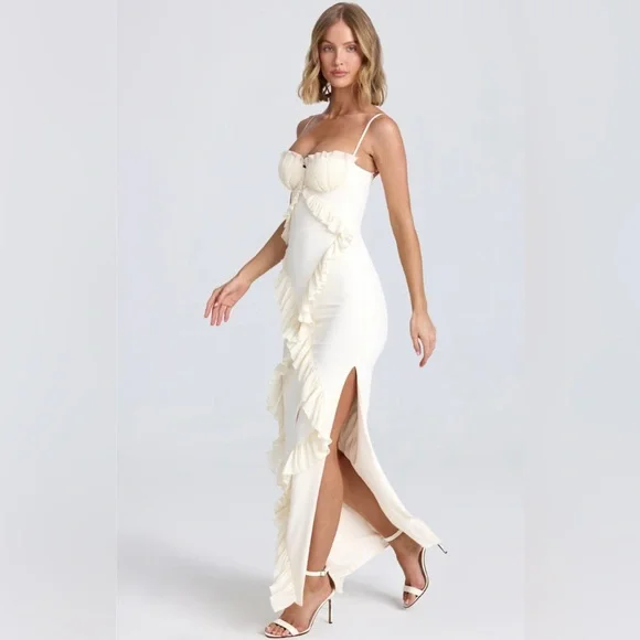 Ivory Ruffle Dress - Picture 3 of 5